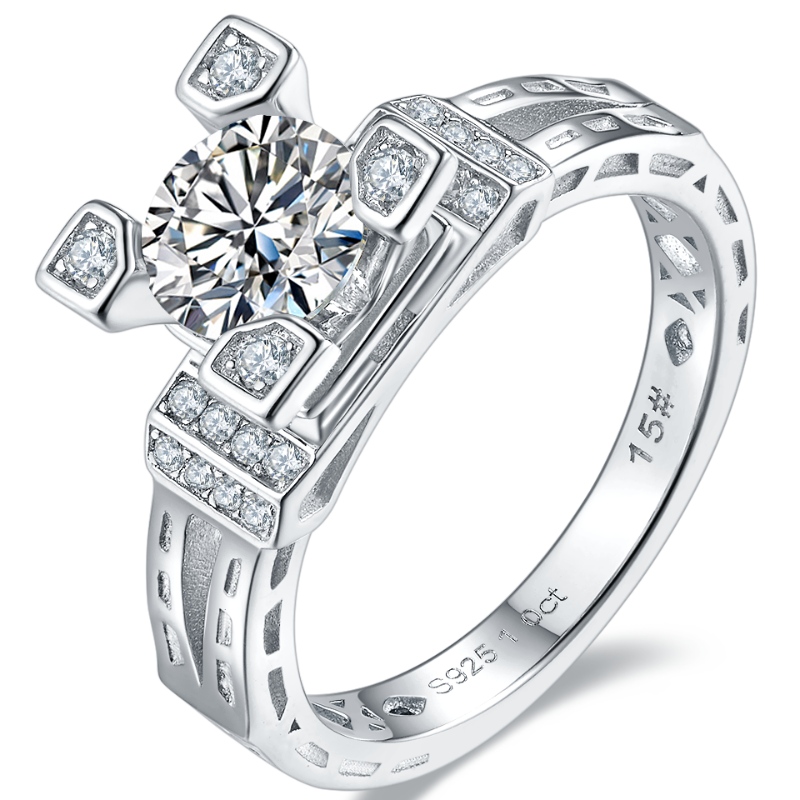 Tuochen Sieraden Professional Fabrikant Custom Sterling Silver 925 Ringen met 3A/5A/moissanite stenen