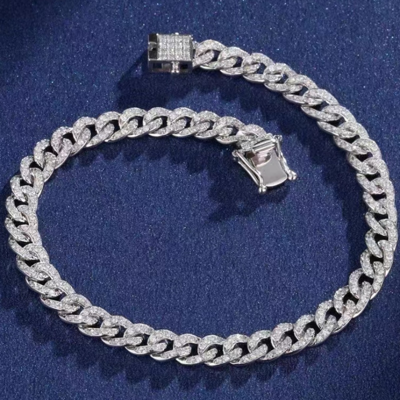 Tuochen sieraden 18k/14k/10k gouden Cubaanse armband met diamant/moissanite steen voor man