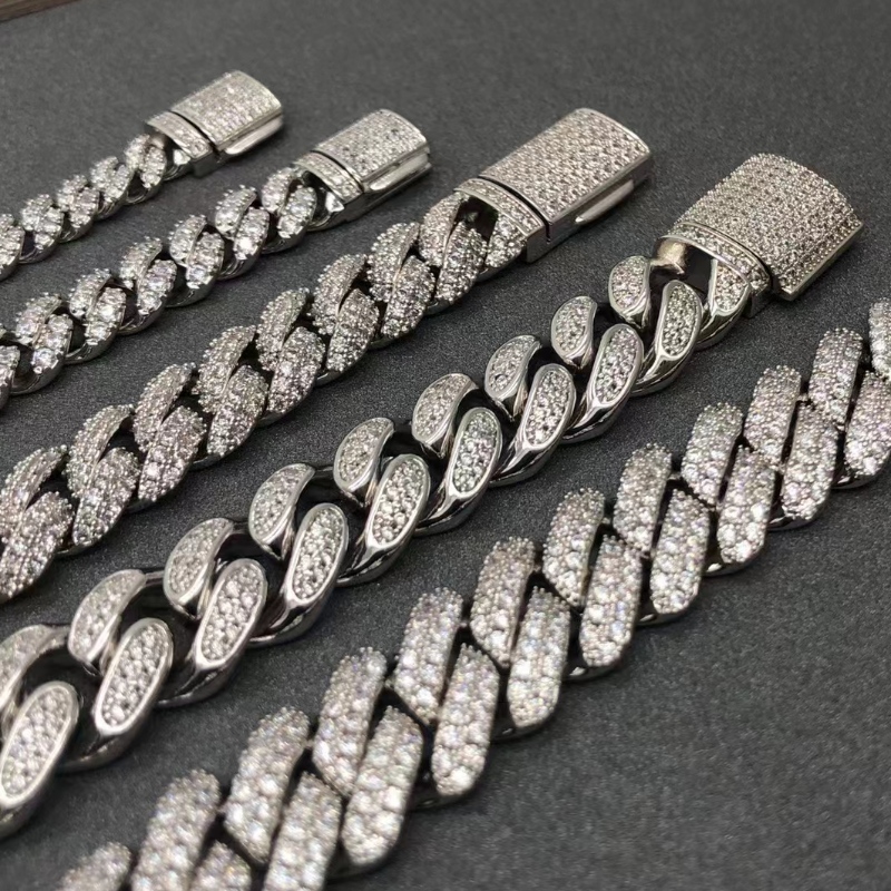 Tuochen sieraden sterling zilver 925 met moissaniet stenen armband voor man