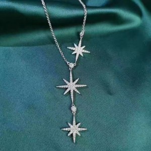 Sterling Silver 925 Star ketting met CZ Stone voor meisjes