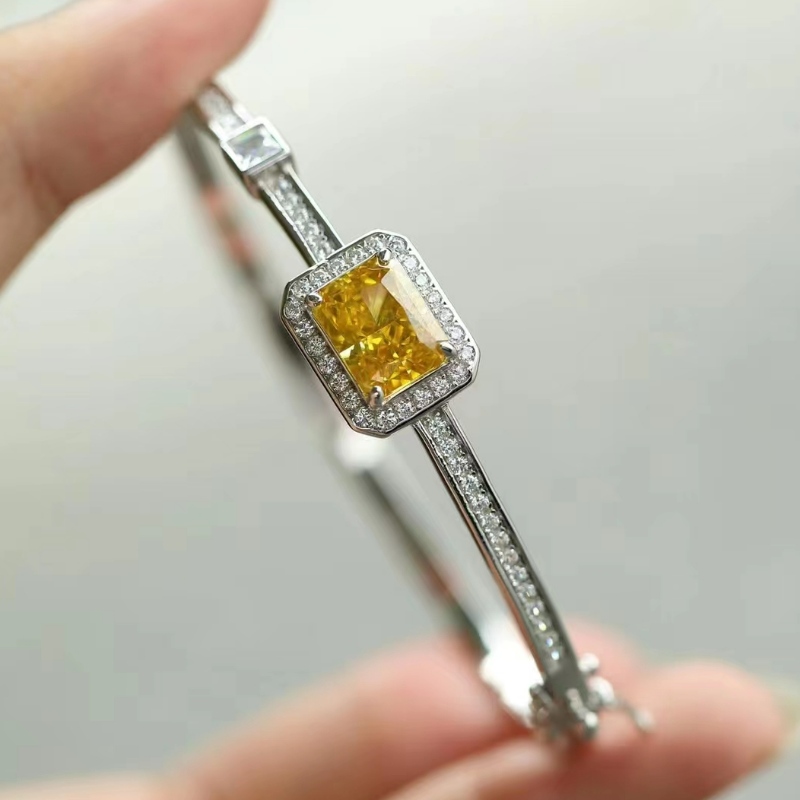 Sterling Silver 925 met kleurrijke diamantarmband met hoge koolstof
